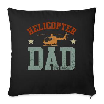 Helicopter Parents Funny Men Pilot - Sofa pillowcase 17,3'' x 17,3'' (45 x 45 cm) - black - Front