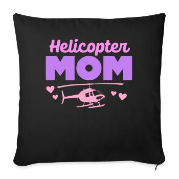 Hélicoptère Parents Drôle Hélicoptère Maman - Housse de coussin décorative 45 x 45 cm - noir - Devant