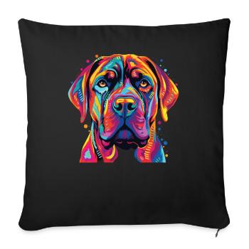 Aquarelles Coloré Boerboel - Housse de coussin décorative 45 x 45 cm - noir - Devant