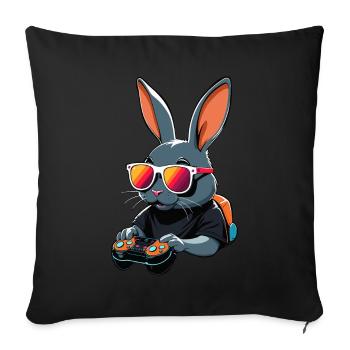 Easter Bunny Gamer & Gaming Streetwear Iconic - Sofa pillowcase 17,3'' x 17,3'' (45 x 45 cm) - black - Front