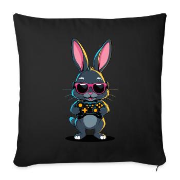Easter Bunny Gamer Iconic Easter Gaming - Sofa pillowcase 17,3'' x 17,3'' (45 x 45 cm) - black - Front