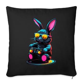 Easter Bunny Gamer Iconic Easter Gaming - Sofa pillowcase 17,3'' x 17,3'' (45 x 45 cm) - black - Front