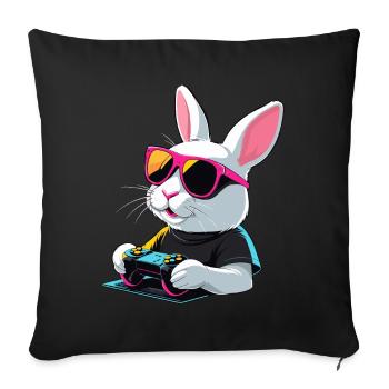 Easter Bunny Gamer Gaming Streetwear Iconic - Sofa pillowcase 17,3'' x 17,3'' (45 x 45 cm) - black - Front