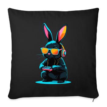 Easter Bunny Gamer & Gaming Streetwear Iconic - Sofa pillowcase 17,3'' x 17,3'' (45 x 45 cm) - black - Front