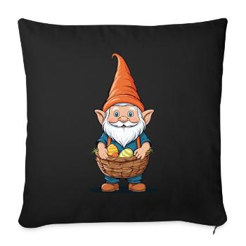 Ostern Nordische Wichtel Gnom Osterhase Lustiges - Sofakissenbezug 45 x 45 cm - Schwarz - Vorne