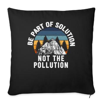 No Littering Anti Littering Earth Day - Sofa pillowcase 17,3'' x 17,3'' (45 x 45 cm) - black - Front