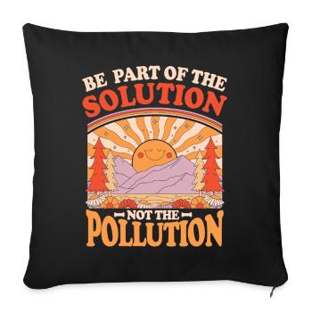 No Littering Anti Littering Earth Day - Sofa pillowcase 17,3'' x 17,3'' (45 x 45 cm) - black - Front