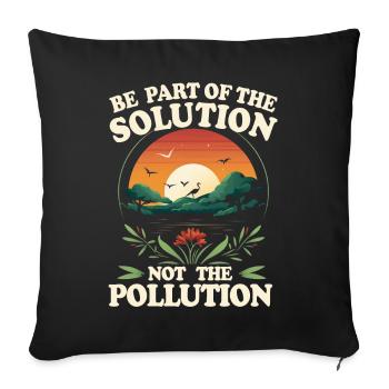 No Littering Anti Littering Earth Day - Sofa pillowcase 17,3'' x 17,3'' (45 x 45 cm) - black - Front