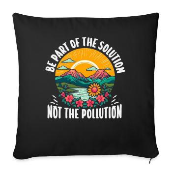 No Littering Anti Littering Earth Day - Sofa pillowcase 17,3'' x 17,3'' (45 x 45 cm) - black - Front