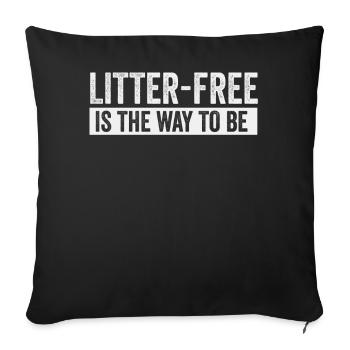 No Littering Anti Littering Earth Day - Sofa pillowcase 17,3'' x 17,3'' (45 x 45 cm) - black - Front
