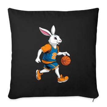 Basketballspieler Osterhase Lustig Streetwear - Sofakissenbezug 45 x 45 cm - Schwarz - Vorne