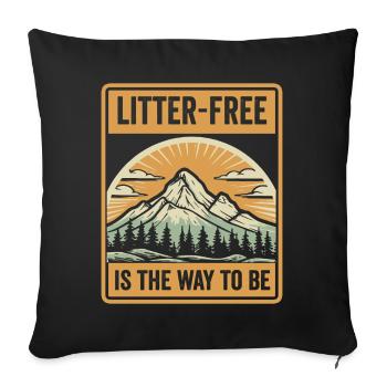 No Littering Anti Littering Earth Day - Sofa pillowcase 17,3'' x 17,3'' (45 x 45 cm) - black - Front