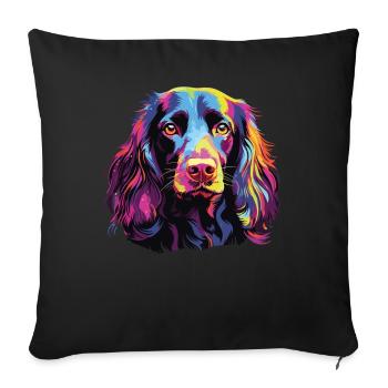 Aquarelle coloré Boykin Spaniel - Housse de coussin décorative 45 x 45 cm - noir - Devant