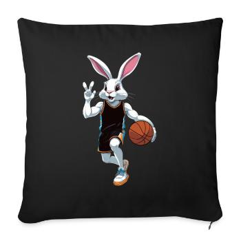 Basketballspieler Osterhase Lustig Streetwear - Sofakissenbezug 45 x 45 cm - Schwarz - Vorne