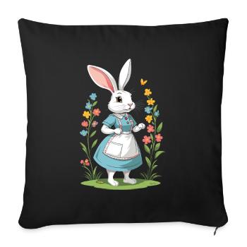 Infirmière lapin Lapin de Pâques Infirmière - Housse de coussin décorative 45 x 45 cm - noir - Devant