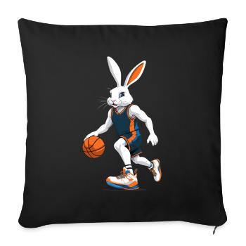 Basketball Player Easter Bunny In Streetwear Style - Sofa pillowcase 17,3'' x 17,3'' (45 x 45 cm) - black - Front