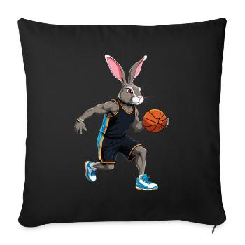 Basketball Player Easter Bunny Funny Easter - Sofa pillowcase 17,3'' x 17,3'' (45 x 45 cm) - black - Front