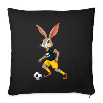 Easter Bunny Soccer Player and Easter Soccer Design - Sofa pillowcase 17,3'' x 17,3'' (45 x 45 cm) - black - Front