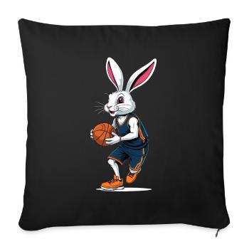 Basketballspieler Osterhase Lustig Streetwear - Sofakissenbezug 45 x 45 cm - Schwarz - Vorne