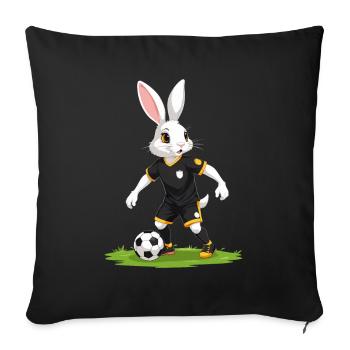 Easter Bunny Soccer Player and Easter Soccer Design - Sofa pillowcase 17,3'' x 17,3'' (45 x 45 cm) - black - Front