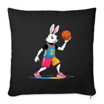 Basketballspieler Osterhase Lustig Streetwear - Sofakissenbezug 45 x 45 cm - Schwarz - Vorne