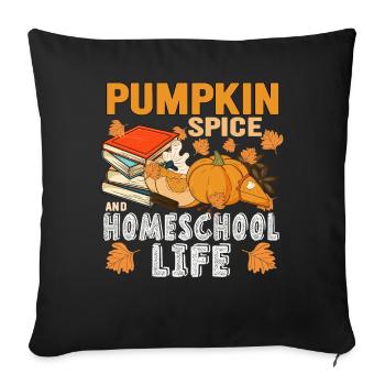 Épices à la citrouille et vie à la maison - Housse de coussin décorative 45 x 45 cm - noir - Devant