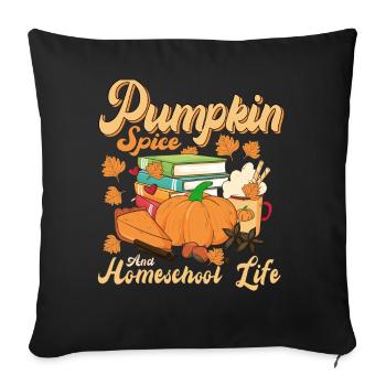 Épices à la citrouille et vie à la maison - Housse de coussin décorative 45 x 45 cm - noir - Devant