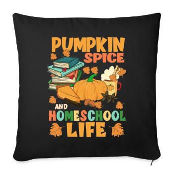 Épices à la citrouille et vie à la maison - Housse de coussin décorative 45 x 45 cm - noir - Devant