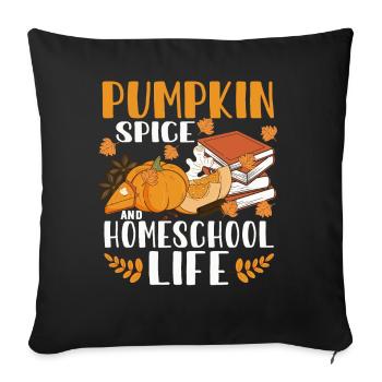 Épices à la citrouille et vie à la maison - Housse de coussin décorative 45 x 45 cm - noir - Devant