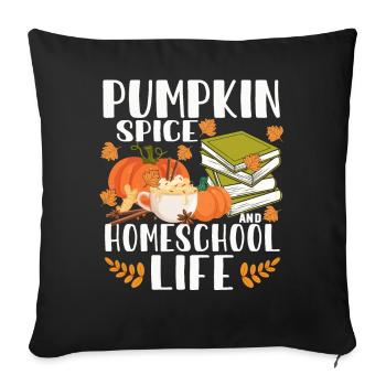 Épices à la citrouille et vie à la maison - Housse de coussin décorative 45 x 45 cm - noir - Devant