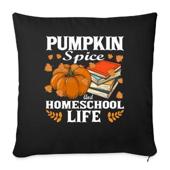 Épices à la citrouille et vie à la maison - Housse de coussin décorative 45 x 45 cm - noir - Devant