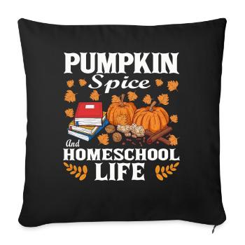 Épices à la citrouille et vie à la maison - Housse de coussin décorative 45 x 45 cm - noir - Devant