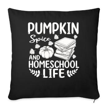 Épices à la citrouille et vie à la maison - Housse de coussin décorative 45 x 45 cm - noir - Devant