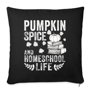 Épices à la citrouille et vie à la maison - Housse de coussin décorative 45 x 45 cm - noir - Devant