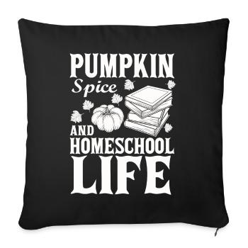 Épices à la citrouille et vie à la maison - Housse de coussin décorative 45 x 45 cm - noir - Devant
