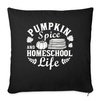 Épices à la citrouille et vie à la maison - Housse de coussin décorative 45 x 45 cm - noir - Devant