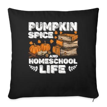 Épices à la citrouille et vie à la maison - Housse de coussin décorative 45 x 45 cm - noir - Devant