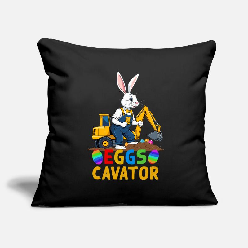 Funny Easter Saying Easter Bunny Excavator Driver Sofa pillowcase 17,3'' x 17,3'' (45 x 45 cm)