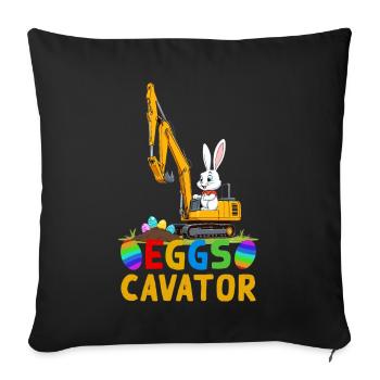 Funny Easter Saying Easter Bunny Excavator Driver - Sofa pillowcase 17,3'' x 17,3'' (45 x 45 cm) - black - Front