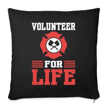 Feuerwehrmann fürs Leben Feuerwehrmann - Sofakissenbezug 45 x 45 cm - Schwarz - Vorne
