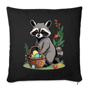 Funny Raccoon Costume Cute Easter Eggs - Sofa pillowcase 17,3'' x 17,3'' (45 x 45 cm) - black - Front