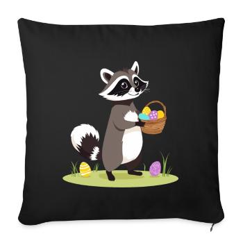 Funny Raccoon Costume Cute Easter Eggs - Sofa pillowcase 17,3'' x 17,3'' (45 x 45 cm) - black - Front