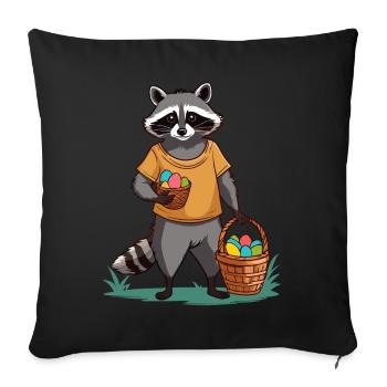 Funny Raccoon Costume Cute Easter Eggs - Sofa pillowcase 17,3'' x 17,3'' (45 x 45 cm) - black - Front