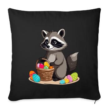 Funny Raccoon Costume Cute Easter Eggs - Sofa pillowcase 17,3'' x 17,3'' (45 x 45 cm) - black - Front
