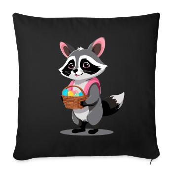 Funny Raccoon Costume Cute Easter Eggs - Sofa pillowcase 17,3'' x 17,3'' (45 x 45 cm) - black - Front