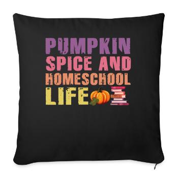 Épices à la citrouille et vie à la maison - Housse de coussin décorative 45 x 45 cm - noir - Devant