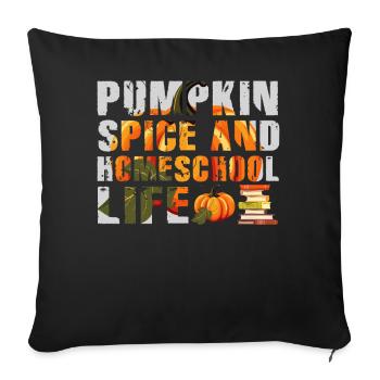 Pumpkin Spice et la vie à la maison - Housse de coussin décorative 45 x 45 cm - noir - Devant