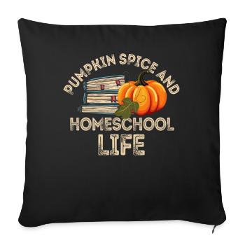 Épices à la citrouille et vie à la maison - Housse de coussin décorative 45 x 45 cm - noir - Devant