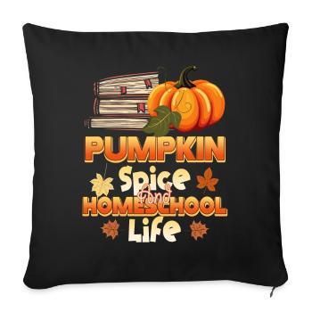 Épices à la citrouille et vie à la maison - Housse de coussin décorative 45 x 45 cm - noir - Devant