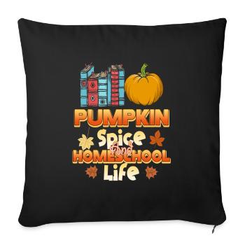 Épices à la citrouille et vie à la maison - Housse de coussin décorative 45 x 45 cm - noir - Devant